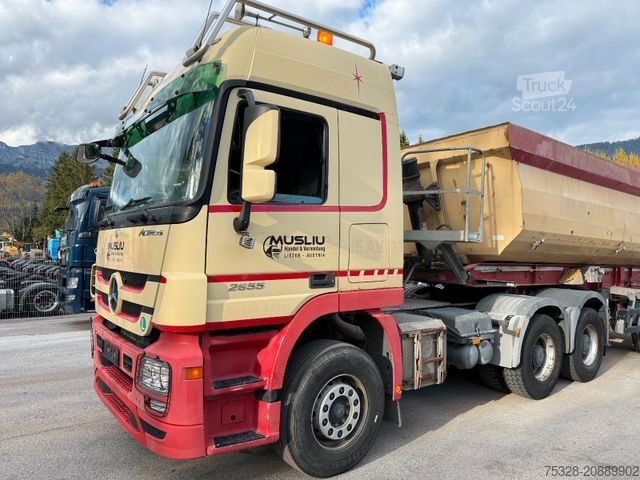 Standardowy ciągnik siodłowy MERCEDES-BENZ Actros 2655 V8 MP3 6X4 BL + Auflieger Schwarzmül
