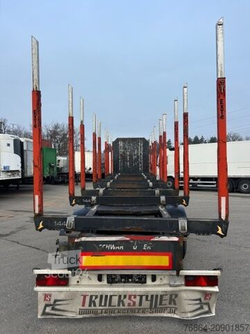 Semirremolque de troncos SCHWARZMüLLER HOLZAUFLIEGER 10 RUNGENPAARE SAF ACHSEN, LIFTACHSE