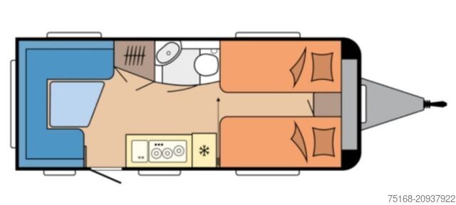 Husvagn HOBBY De Luxe 495 UL 1800 kg / Mover / Fahrradträger /