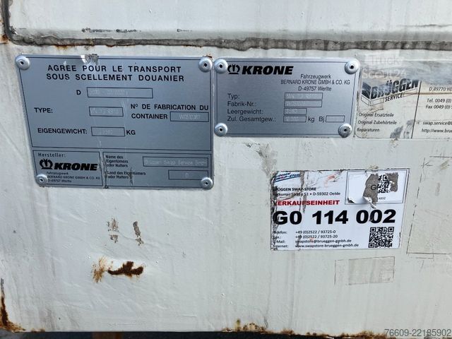 Maiņu virsbūves piekabe KRONE Wechselbrücke Koffer