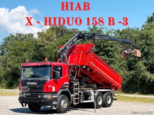 Auto-dizalica montirana na kamionu SCANIA P 410 Kipper 4,95m * KRAN/FUNK + BORDMATIC *6x4