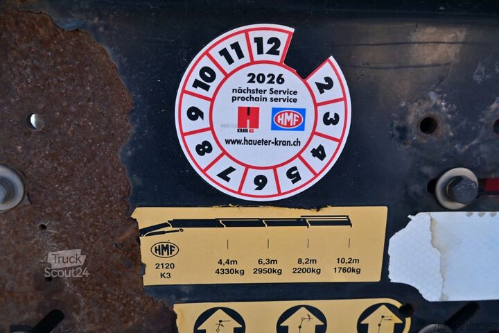 Tentinė platforma sunkvežimis Volvo FM460  HMF 2120 4330kg 10.2m K3 Funk Lift Lenk