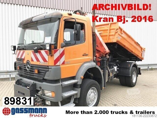 Tovornjak prekucnik Mercedes-Benz Atego 1828 K 4x2, Winterdienstausstattung, Kran