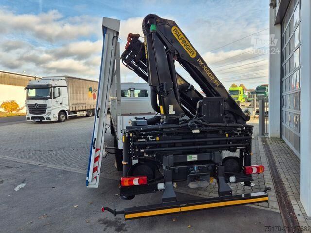 Remorque à plate-forme Mercedes-Benz Atego 1324 L Glaswand Heckkran PK10002 SH Funk