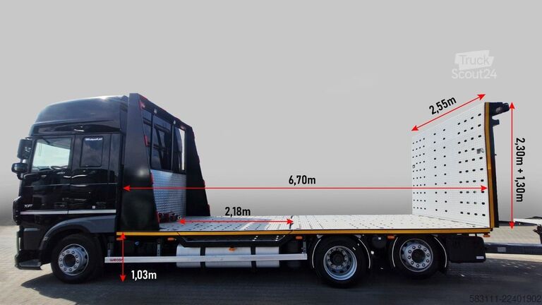 Automašīnu pārvadātājs DAF XF 480 / ZESTAW TANDEM LAWETA  / 15 ,6 M / SSC /