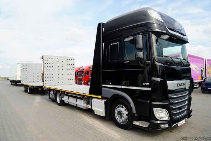 Automašīnu pārvadātājs DAF XF 480 / ZESTAW TANDEM LAWETA  / 15 ,6 M / SSC /