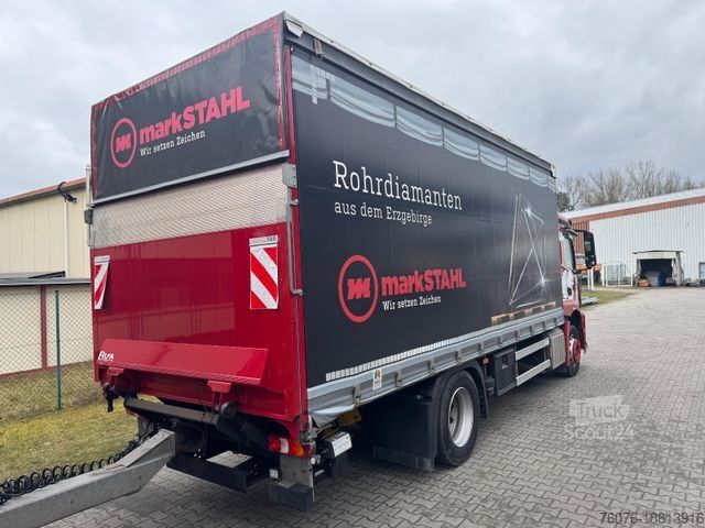 Camion cu platformă și prelată MERCEDES-BENZ 1843 LL Schiebeplane Edscha LBW 1,5t  + Anhänger