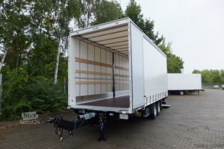 Otwarta przyczepa z plandeką Möslein TPS 11 DL 7,30  neuer Planenanhänger, Ladebordwand + Durchladbar