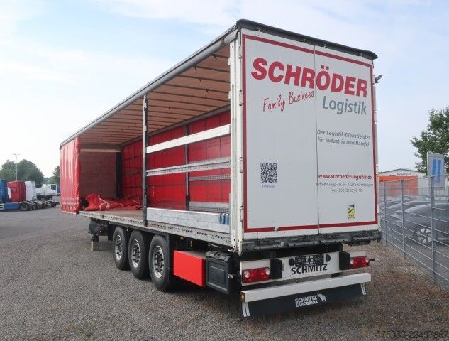 مقطورة نصفية مفتوحة مع قماش مشمع Schmitz Cargobull SCS 24 Liftachse Unfall