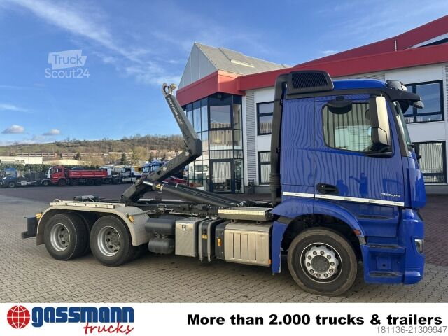 Tovornjak s kavljem za kontejnerje Mercedes-Benz Actros 2645 L/6x4, Meiller RS 21.60, Funk, 6.30 m