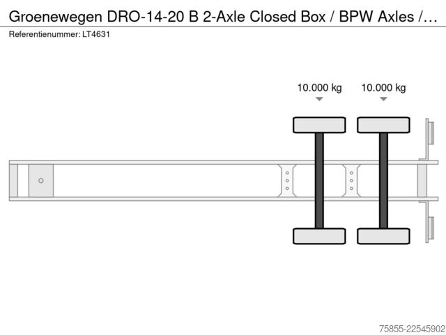 Kufor Groenewegen DRO-14-20 B 2-Axle Closed Box / BPW Axles / Ste...