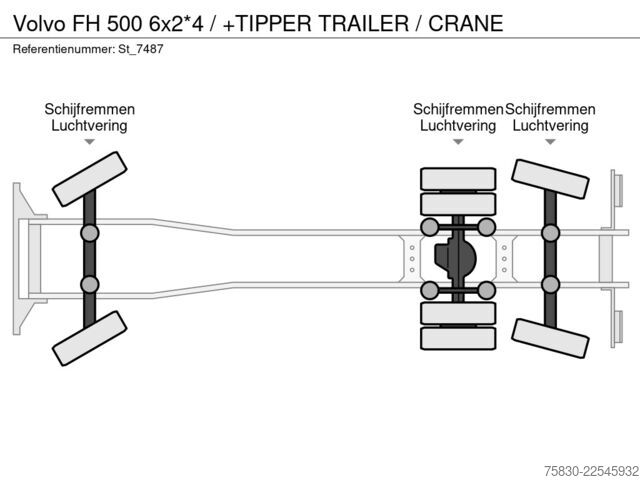 Самосвал с кран Volvo FH 500 6x2*4 / +TIPPER TRAILER / CRANE