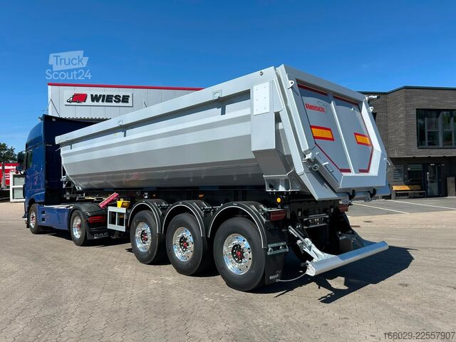 Semirimorchio ribaltabile REISCH 3-Achs Stahl Kipper Hardox 450 29m³ Alcoa Felgen