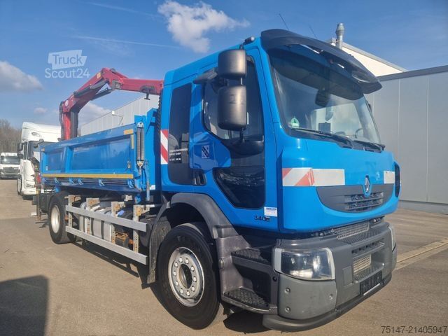 Саміоскид RENAULT Premium Lander 340 DXi 2-S.-Kipper HMF Heckkran