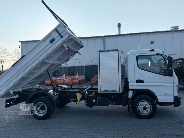 Tre-sidet tipbil FUSO Canter 9C18 Meiller Road Box Tageszulassung