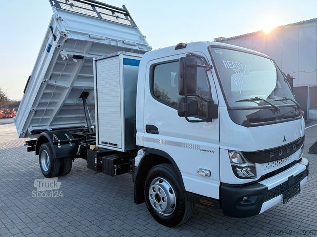 Tre-sidet tipbil FUSO Canter 9C18 Meiller Road Box Tageszulassung