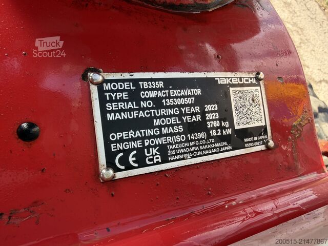 Mini-pelle Takeuchi TB 335 R