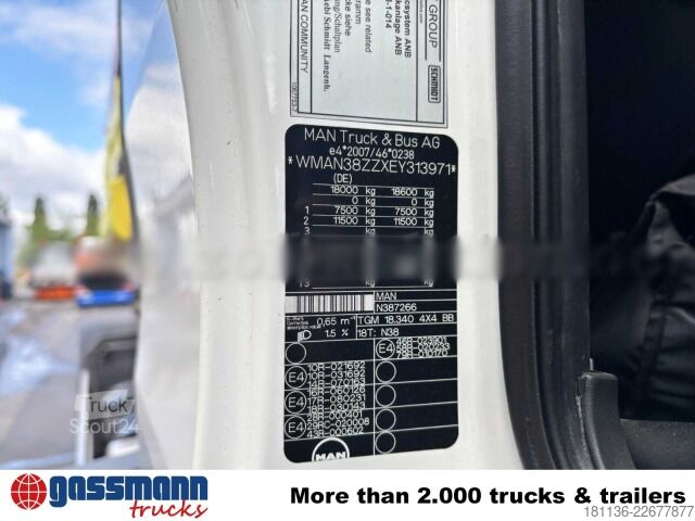 Camion scarrabile MAN TGM 18.340 4x4 BB, Winterdienstausstattung