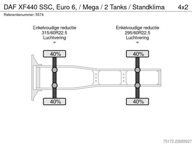 Standart-SZM DAF XF440 SSC, Euro 6, / Mega / 2 Tanks / Standklima
