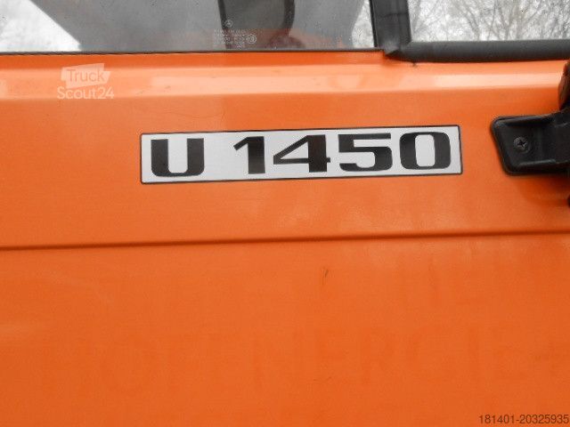 Camião basculante UNIMOG U1450 427/11 mit Kran