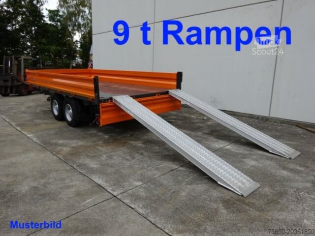 Kiepaanhangwagen Möslein TTD11- BA Orange  neuer Tandem 3- Seitenkipper Tiefladermit Bordwand- Aufsatz-- Neufahrzeug --
