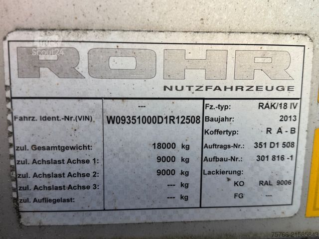 Rimorchio refrigerato ROHR RAK / 18 IV / Frigoblock HK 23