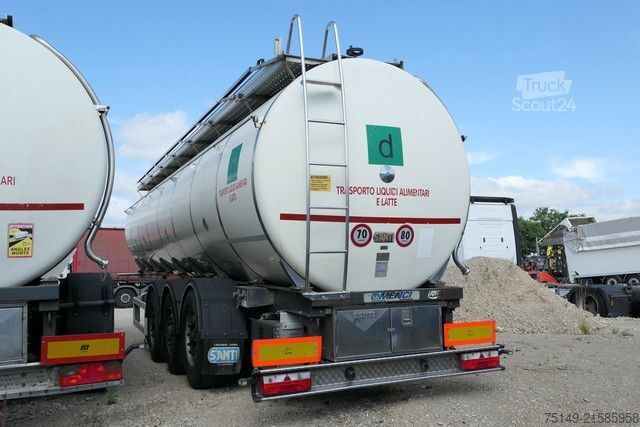Tanker semitrailer MENCI SA 105, isoliert, 32m³, 4 Kammern, Alu-Felgen