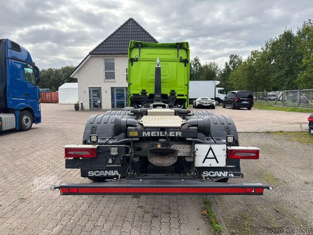 Camion benne à bras amovible SCANIA R460 Retarder Lift. Lenkachse Klima Meiller RS
