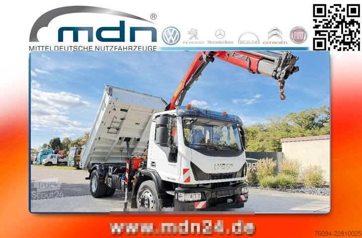 Camion benne IVECO Eurocargo 180-320 KRAN 14m FUNK KIPPER AHK