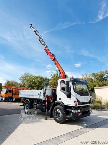 Camion benne IVECO Eurocargo 180-320 KRAN 14m FUNK KIPPER AHK