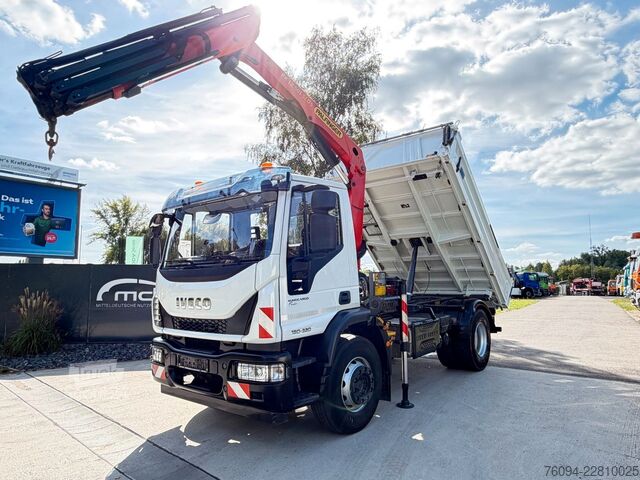 Camion benne IVECO Eurocargo 180-320 KRAN 14m FUNK KIPPER AHK