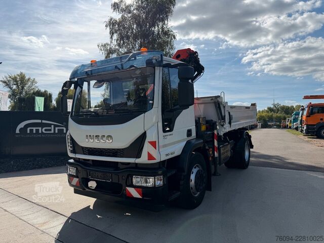 Camion benne IVECO Eurocargo 180-320 KRAN 14m FUNK KIPPER AHK