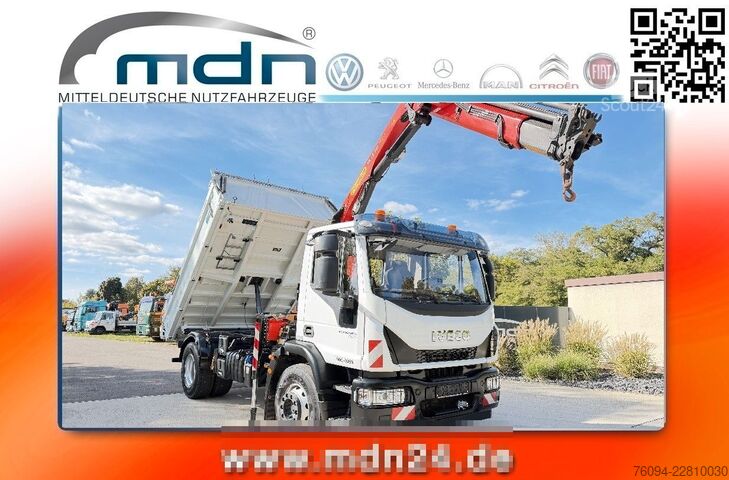 Camion-benne tricar IVECO Eurocargo 180-320 KRAN 14m FUNK KIPPER AHK
