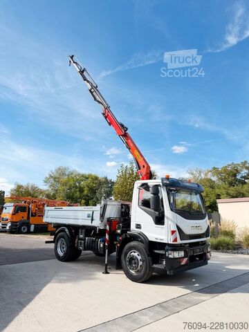 Camion-benne tricar IVECO Eurocargo 180-320 KRAN 14m FUNK KIPPER AHK