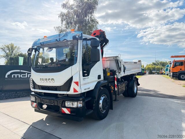 Camion-benne tricar IVECO Eurocargo 180-320 KRAN 14m FUNK KIPPER AHK