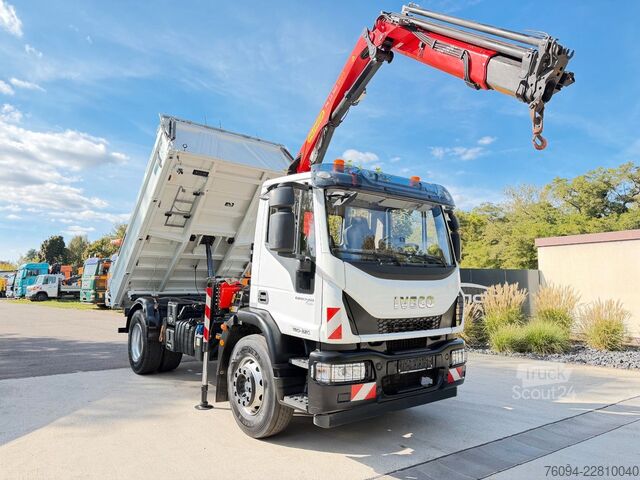 Grue montée sur camion IVECO Eurocargo 180-320 KRAN 14m FUNK KIPPER AHK