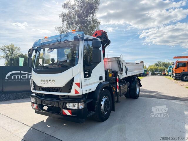 Grue montée sur camion IVECO Eurocargo 180-320 KRAN 14m FUNK KIPPER AHK