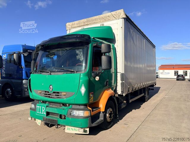 Camión plataforma con toldo RENAULT MIDLUM 290 DXI / SCHLAFKABINE / EURO 5