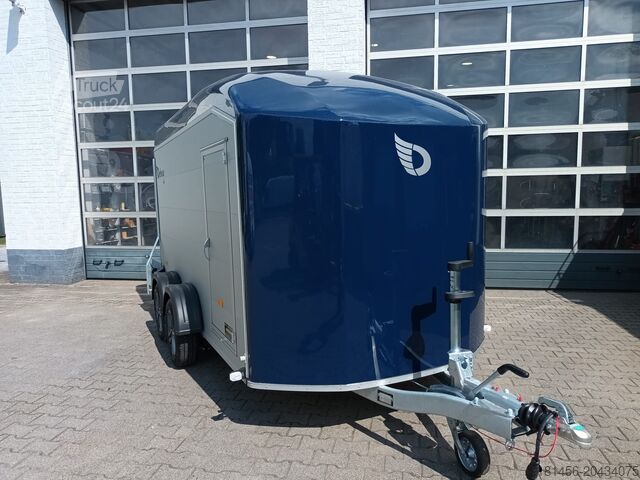 Kofferanhänger Debon Trailer schön blau Roadster 700 Alufelge direkt