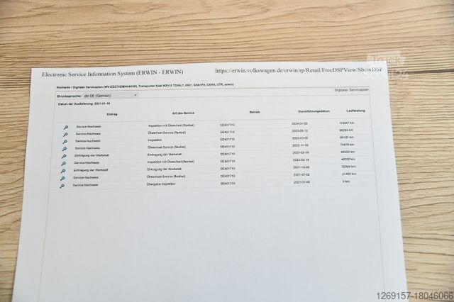 Ploščati dostavnik VOLKSWAGEN T6.1 Transporter Kasten 4MOTION Scheckheft DSG