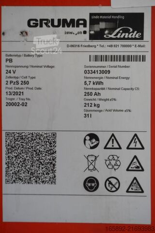 Truckbatteri GRUMA 24 Volt 2 PzS 250 Ah