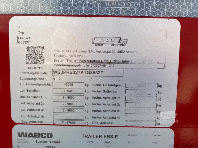 Transport de conteneurs A&D LPRS24 / 2x Extendable / 1x Lift Axle / Disc Br...