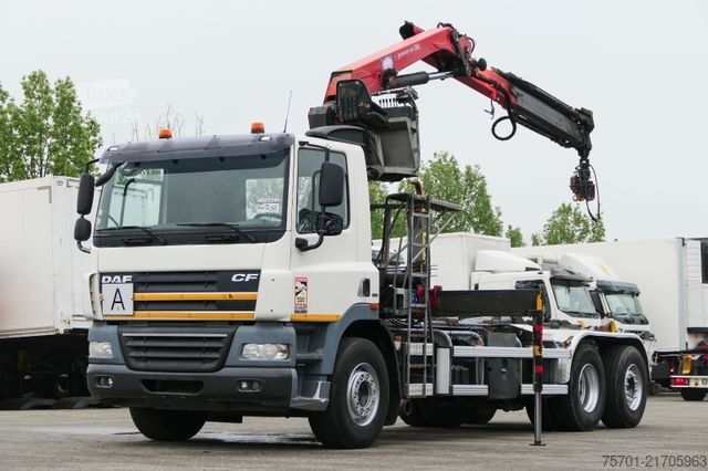 Āķa konteineru automašīna DAF CF 85.360 Abrollkipper Kran Lift-/Lenkachse