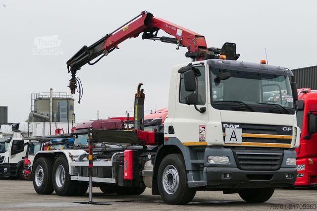Āķa konteineru automašīna DAF CF 85.360 Abrollkipper Kran Lift-/Lenkachse
