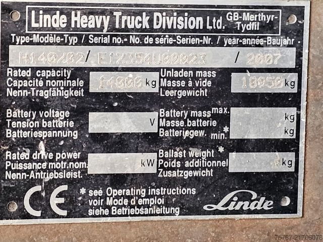 Frontstapler LINDE H140 Diesel