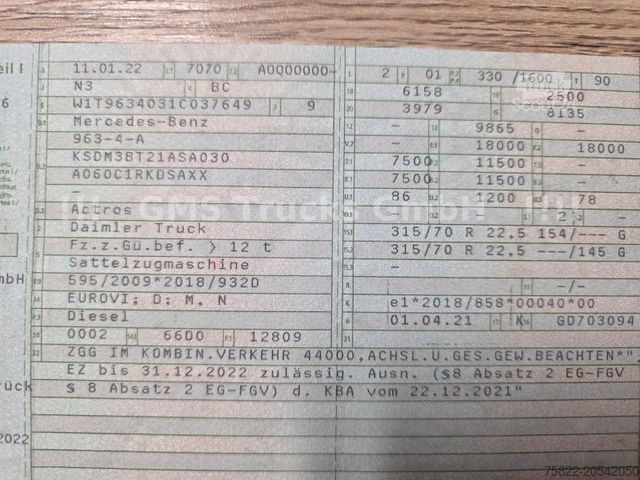 Standardni vlačilec MERCEDES-BENZ Actros 1845 / MOTOR NEU / Park Cool / Alu / Ret