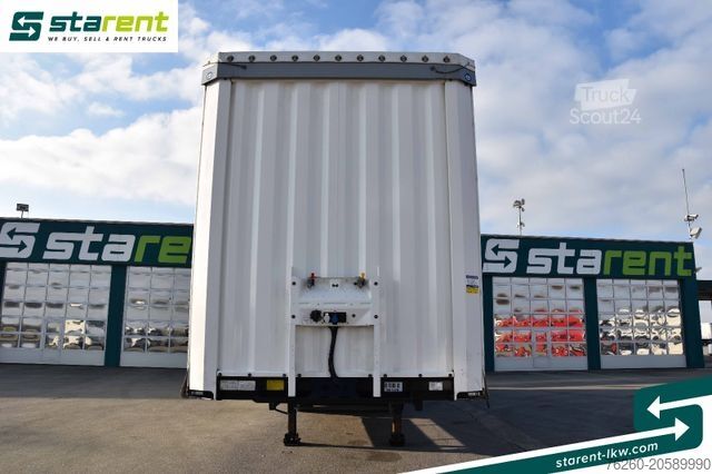 Atvira puspriekabė su tentu KRONE Megatrailer Hubdach Liftachse Safe Curtain