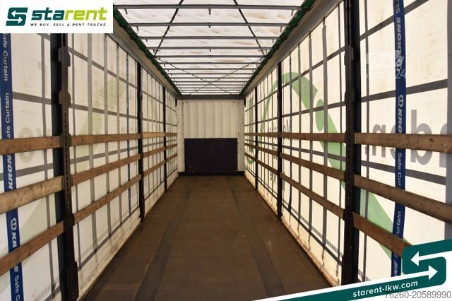 Brandalı açık yarı römork KRONE Megatrailer Hubdach Liftachse Safe Curtain
