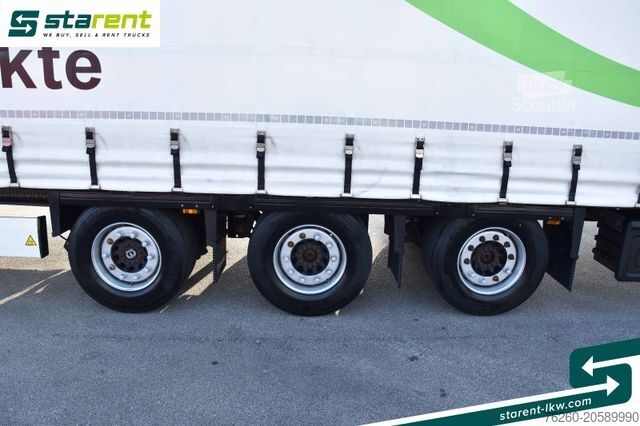 Atvira puspriekabė su tentu KRONE Megatrailer Hubdach Liftachse Safe Curtain