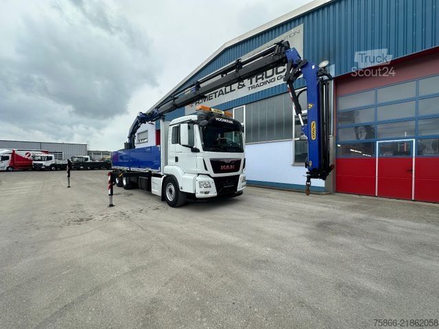 Camião de plataforma MAN 26.480 TGS BLL 6x2 Palfinger PK 34.002 SH FlyJib